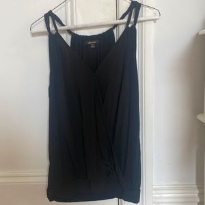 Ella Moss ‘Aubriella’ Surplice Tank in Black, Size XS